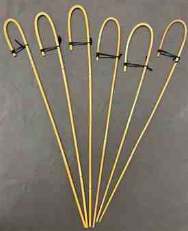 English Crook Handle Canes - Set of 6 Natural Dragon Rattan School Canes