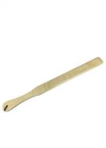 A long pale wooden ruler capable of imparting reminders to measure your manners